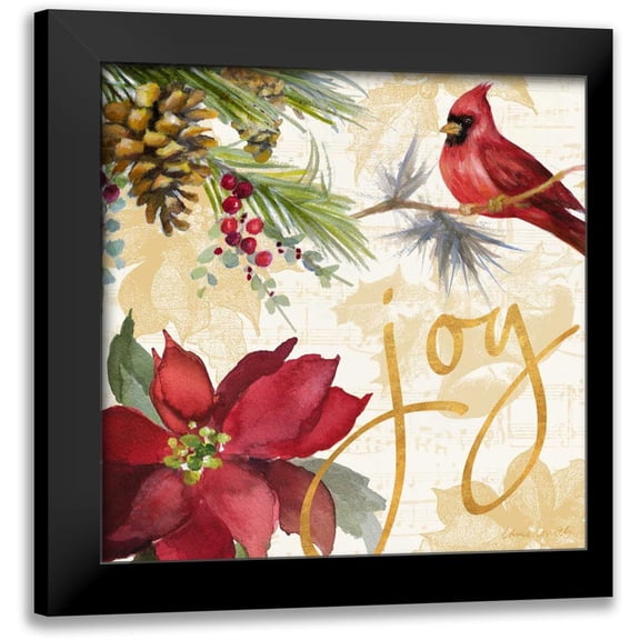 Loreth, Lanie 12x12 Black Modern Framed Museum Art Print Titled - Christmas Poinsettia I
