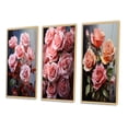 thumbnail image 3 of Designart "Ravishing Roses Bouquet Pretty in Pink III" Floral Framed Wall Art Set Of 3 - Pink Roses Frame Gallery Wall Set For Home Decor, 3 of 7
