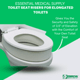 thumbnail image 4 of Essential Medical Supply Toilet Seat Riser for Elongated Bowl with 3.5" Rise - 19 x 14 x 3.5 Inch, Elevating and Raising Commode Seat for Seniors, Adults and The Elderly with 300lb Weight Capacity, 4 of 6