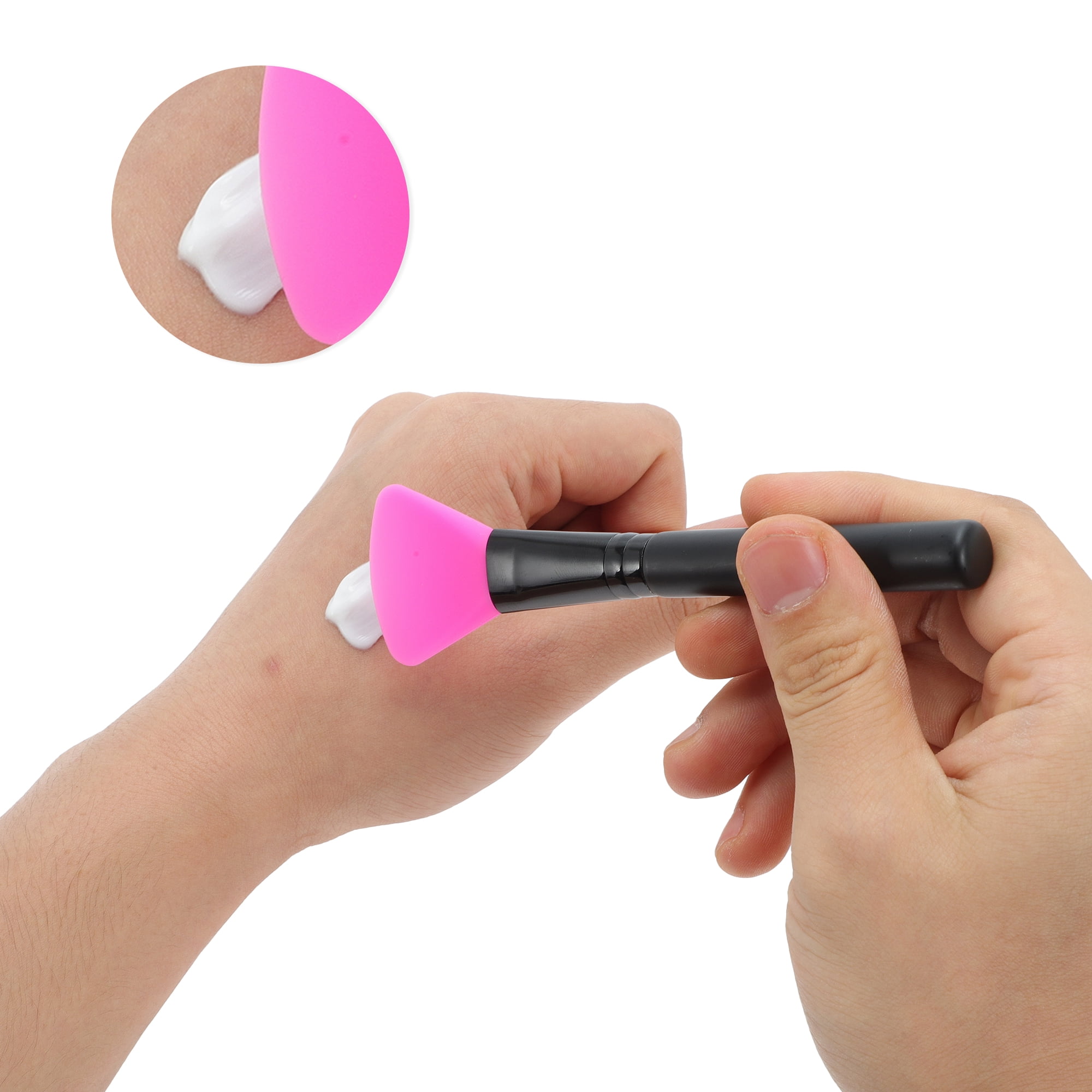 Unique Bargains Lightweight Facial Mask Brush 1 Pc [Large Fan-shaped] Rose Red