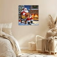 thumbnail image 4 of Cozy Santa by Fireplace Festive Christmas Tree Holiday Family Gifts Canvas Painting Poster Wall Art Decorative Picture Prints Modern Decor 12x12inch(30x30cm), 4 of 6