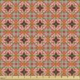 thumbnail image 2 of Ethnic Fabric by the Yard, Colorful and Oriental Talavera Inspired Motifs Flourishing Warm Toned, Decorative Upholstery Fabric for Sofas and Home Accents, Burnt Sienna Multicolor by Ambesonne, 2 of 5