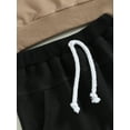 thumbnail image 6 of Toddler Baby Boys Summer Clothes Set Short Sleeve Round Neck Solid Color T-Shirt Tops Drawstring Short Pants Outfits, 6 of 8