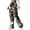 A-Black, variant on Pants Women Camo Print Wide Leg Elastic Waist Loose with Pocket Regular Trousers