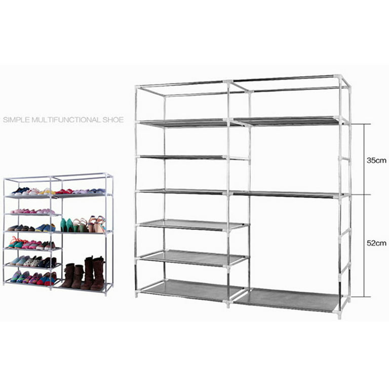 UWR-Nite Shoe Rack, 7-Tier Fabric Shoe Storage Cabinet with Dustproof  Cover, Holds 36 Pairs of Shoes, Closet Storage Organizer, in Living Room