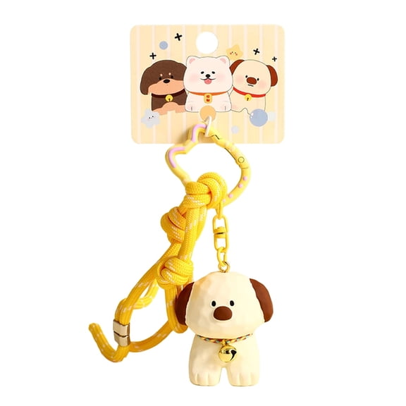 Januofit Movable Tail Dog Keychain Bag Charm Wood Carving Feeling Backpack Charm for Kids Bag Purse Backpack Handbag