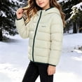 thumbnail image 6 of yillto Winter Puffer Jacket for Boys Girls Lightweight Full Zipper Long Sleeve Hooded Jacket Trendy Toddler Kids Coat, 6 of 7