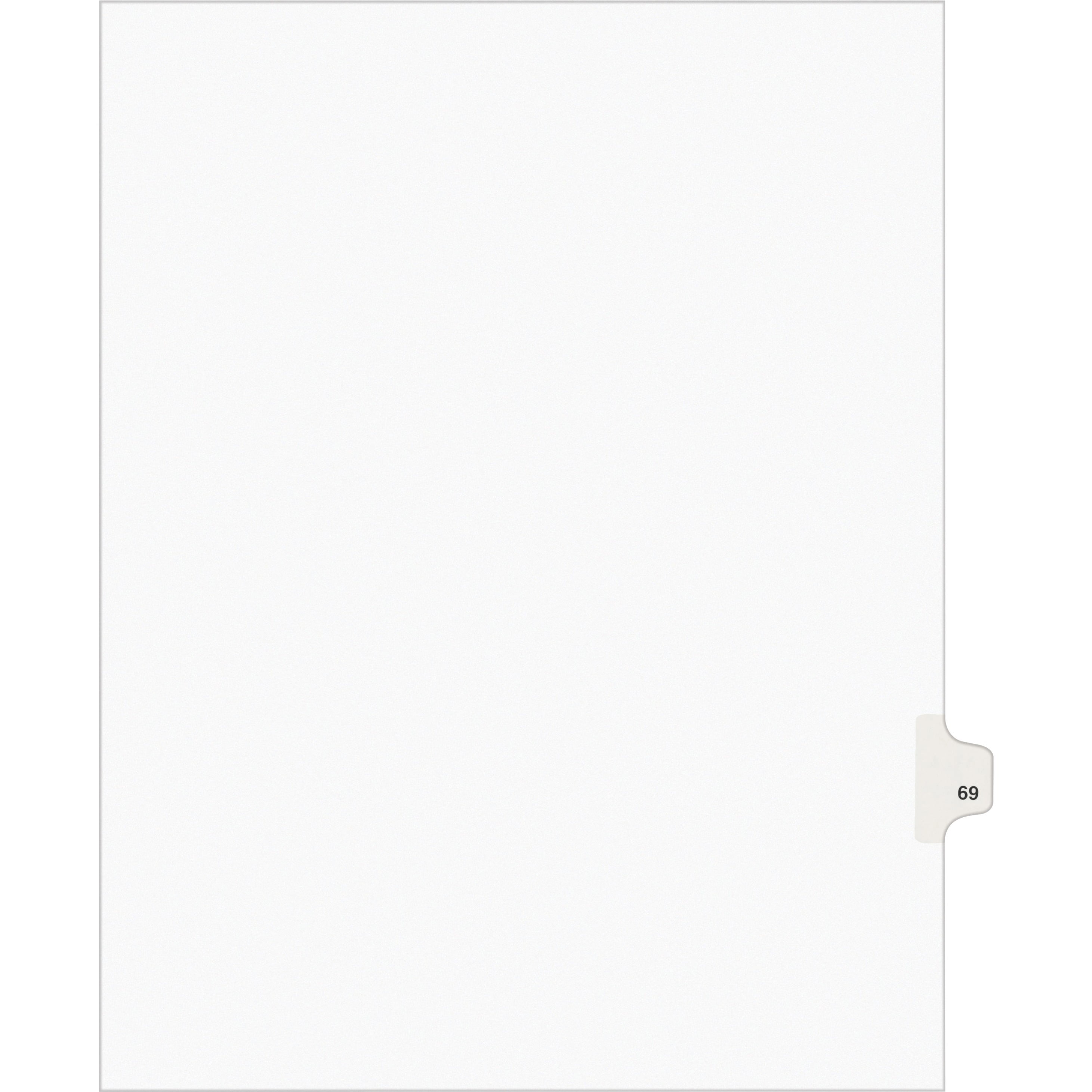 Individual Legal Dividers Style, Letter Size, Side Tab 69 (1069)
