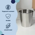 thumbnail image 3 of happimess Nolan Modern Classic Smooth Steel 2 Gal Waste Bin, Brushed Steel (Set of 2), HPM1113C-SET2, 3 of 7