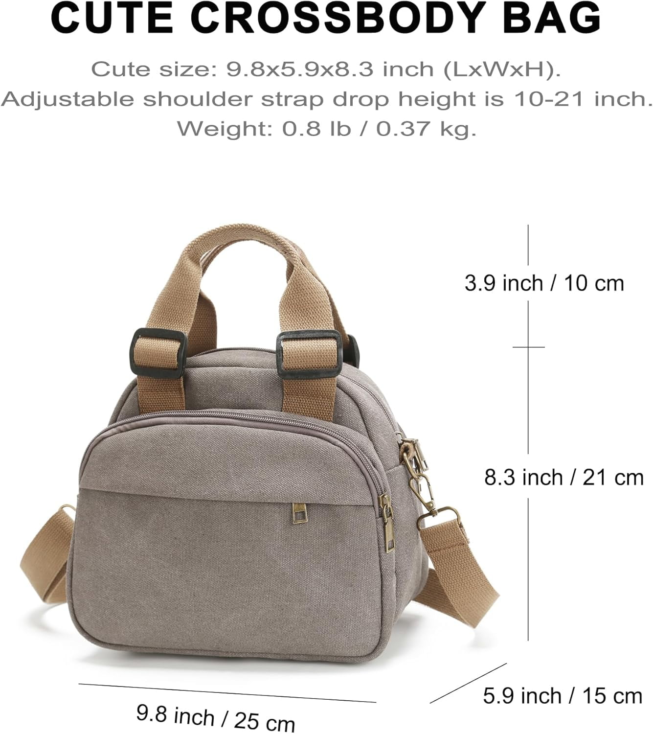Small Canvas Crossbody Bags for Women Practical Hobo Tote Top-handle Handbag Multi Compartment Casual Going Out Satchel
