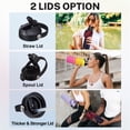 thumbnail image 4 of 40 OZ Insulated Water Bottle with Straw - Auto Spout Lid,Stainless Steel Water Bottle Cold for 48H,Metal Flask with Paracord Handle,Protective Boot,Purple, 4 of 9