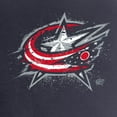 thumbnail image 3 of Women's Navy Columbus Blue Jackets Splatter Logo V-Neck T-Shirt, 3 of 4