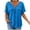 Blue, variant on Plus Size Waffle Knit Henley Shirts for Women Short Sleeve Sweater Trendy Zip Up Crewneck Pullover Tops Black XL