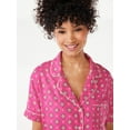 thumbnail image 6 of Joyspun Women's Woven Notch Collar Pajama Top, Sizes S to 3X, 6 of 6