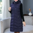 thumbnail image 6 of Women's Long Winter Zipper Coat Vest With Hood Sleeveless Warm Down Coat With Pockets Quilted Vest Down Jacket Quilted Outdoor Jacket Winter Jacket for Women plus Size 3x Oversize Coat Buttons Wool, 6 of 6