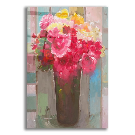 Epic Art 'Bouquet of Roses' by Hooshang Khorasani, Acrylic Glass Wall Art, 16"x24"