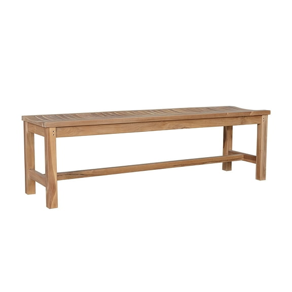 Anderson Teak Madison 59" Contemporary Teak Backless Bench in Brown