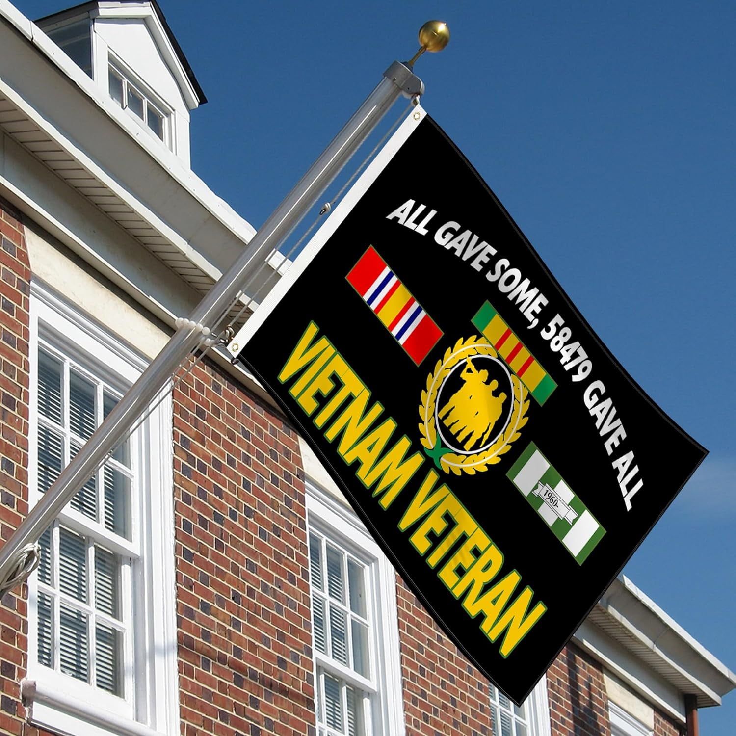 Lanola 3ply Vietnam Veteran Flag All Gave Some Gave All Flags 3x5 Ft Double Layers Heavy Duty Durable Large Flag Banner Outdoor Indoor Decorations with 2 Brass Grommets