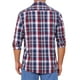 thumbnail image 3 of Camisa de vestir de manga larga a cuadros para hombre Inspire Chic, con cuello de punta y botones, en cuadros rojos y azules., 3 of 6