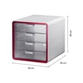 thumbnail image 4 of Archivero de 4 Niveles AGBOX con Puerta Transparente Rojo, 4 of 5