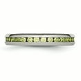 thumbnail image 3 of Stainless Steel 4mm August Light Green CZ Ring 6 Size, 3 of 6
