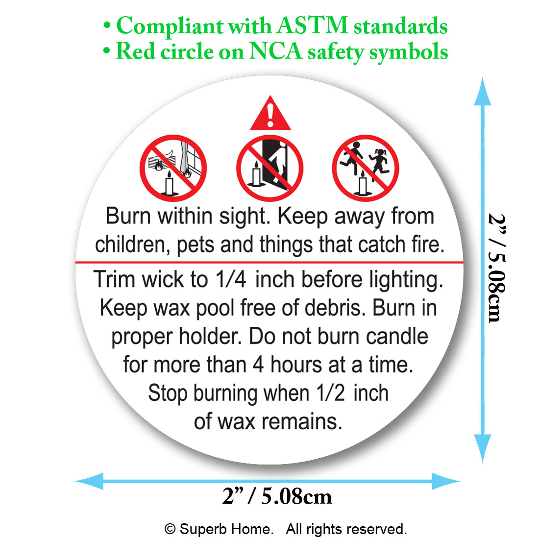 Superb Home 400-Pack Wax Melt Warning Labels – Waterproof, Scratch-Resistant, Perfect For Clamshells & Cubes