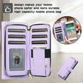 thumbnail image 2 of Zipper Wallet Case for iPhone 8/ iPhone 7 iPhone SE 2022/2020, PU Leather Wrist Strap and Chain Strap Crossbody Purse Case with Card Holder Pocket Shockproof Protection Case for Women Girls, Purple, 2 of 9