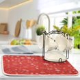 thumbnail image 5 of Coolnut Christmas Snowflake Red Dish Drying Mat Absorbent Heat Resistant Reversible Dish Draining Mat for Kitchen Countertops Sinks,16"x18", 5 of 6