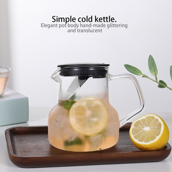 AuroraX Filtered Water Pitcher Glass , Hot and Cold for Sun Tea for Fridge Glass Pitcher with Lid and Handle 20 oz Beverage Container Leakproof Lemonade Glass Sun Tea Pitcher for Teacher Gift