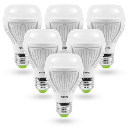 

SANSI 100W Equivalent LED Light Bulb A19 General Purpose Bulb E26 Base 5000K Daylight Non-Dimmable 1600 Lumens 6 Pack