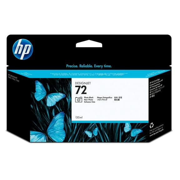 HP 72 130-ml Photo Black DesignJet Ink Cartridge, C9370A