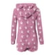 thumbnail image 4 of Mono cálido con capucha y orejas para mujer, estampado de manga larga, pantalones cortos, mono corto con cremallera, bolsillo, ropa de dormir, ropa de casa, tops de poliéster para mujer, 4 of 5
