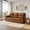 Light Brown + Foil Fabric, variant on Noble House 81" Modern 3-Seater Sofa, Textured Polyester Upholstery, Pillow Top Arms, Dark Green