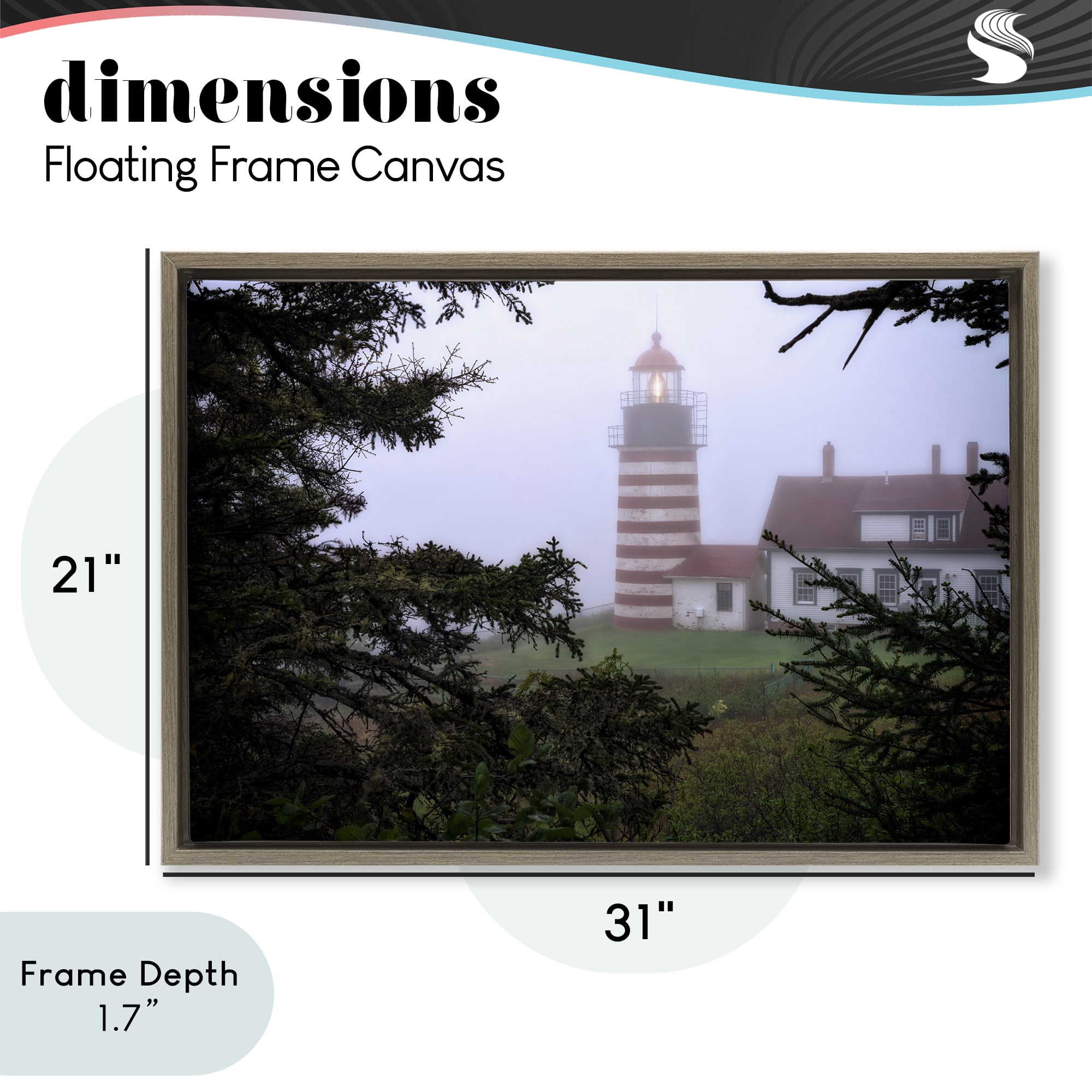 Stupell Industries Socked In By Fog Brown Framed Floater Canvas Wall Art, design by Rick Berk