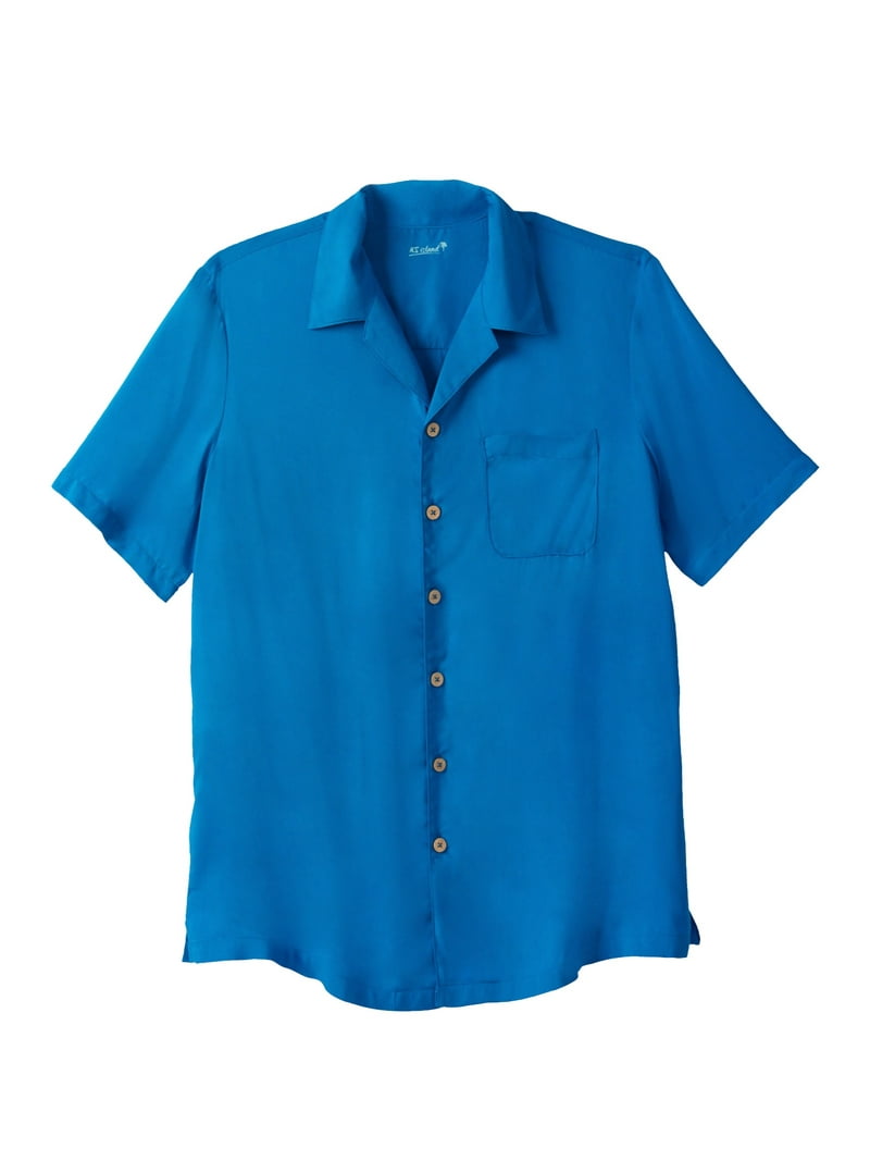 Ks Island By Kingsize Men's Big & Tall Ks Island Solid Rayon Short-Sleeve Shirt
