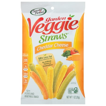 Sensible Portions Garden Veggie Straws, Cheddar Cheese, 1 oz (24 Count)
