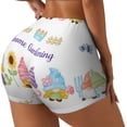 thumbnail image 2 of Kdxio Watercolor Gnome Garden Print Workout Shorts for Women Seamless Soft Smooth Gym Yoga Scrunch Active Shorts, 2 of 5