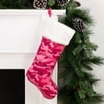 thumbnail image 2 of Northlight 18.5" Pink Camouflage Christmas Stocking with Pocket and White Faux Fur Cuff, 2 of 6