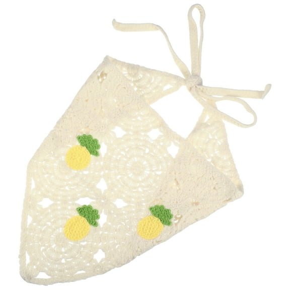Unique Bargains 1 Pc Fashion Pineapple Hollow Triangle Headwrap for Women 21.26"x10.24" Beige