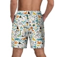 thumbnail image 2 of Lsque Mens Swim Trunks Cartoon Dinosaur Pattern - Bathing Suit Compression Liner - Beach Swim Shorts Swimwear - (S-3XL) - Stretch Quick Dry -XX-Large, 2 of 9