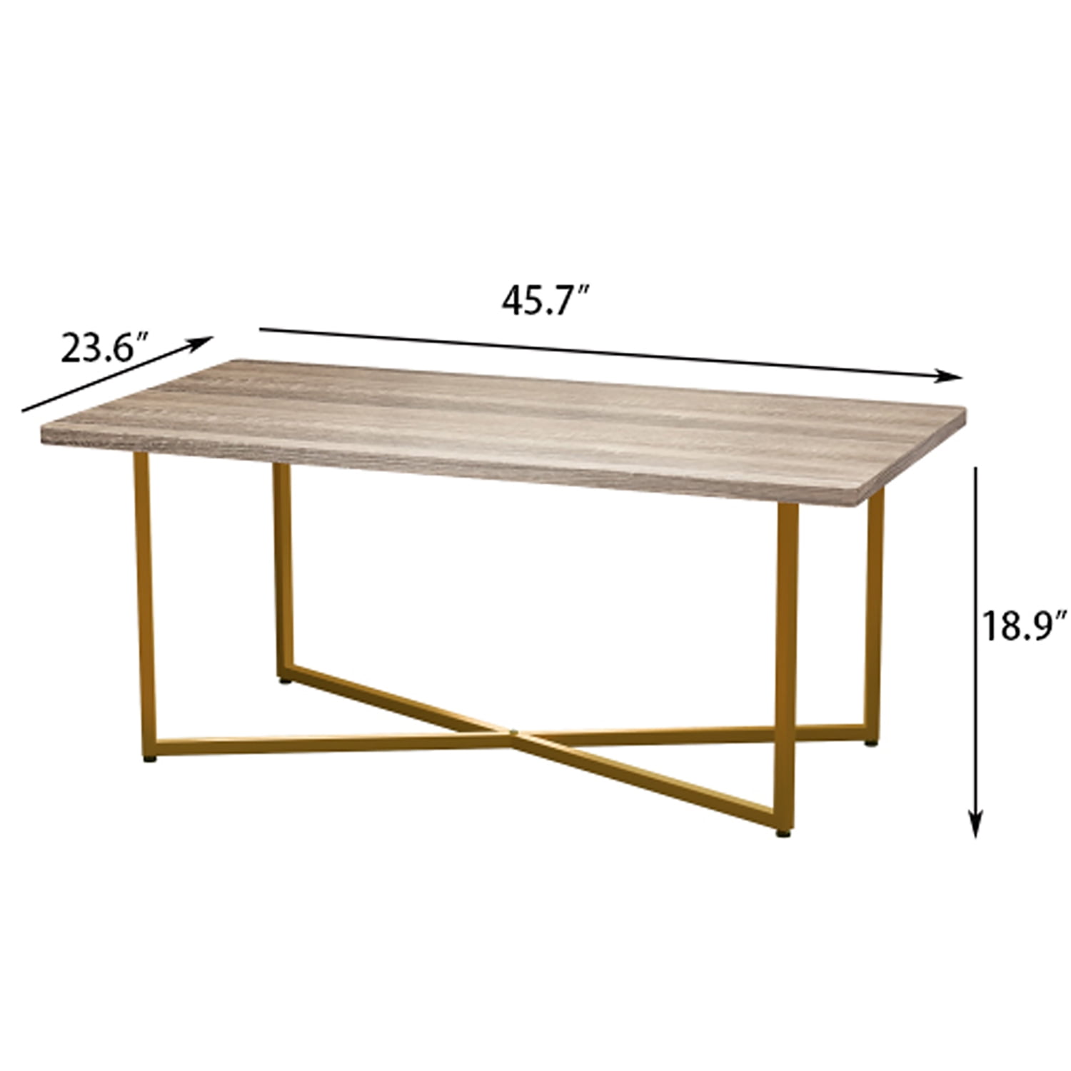 Kadyn Coffee Table, Wood Coffee Table for Living Room, Rectangular Coffee Table with Non-Slip Feet, Golden White Kadyn Coffee Table, Wood Coffee Table for Living Room, Rectangular Coffee Table with Non-Slip Feet, Golden White