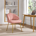 thumbnail image 2 of Renwick Modern Velvet Accent Chair with Golden Metal Legs for Living Room, Pink, 2 of 14
