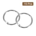 thumbnail image 3 of Shower Curtain Rings, 15 pack Carbon Steel Round Snap Shower Curtain Hooks, 0.75 Inch Binder Rings (Silver), 3 of 5