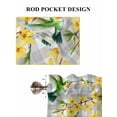 thumbnail image 6 of Spring Forsythia Flowers 2 Panel Kitchen Curtains for Windows, Yellow Floral Hummingbird Gray Plaid Bathroom Privacy Curtain, Home Décor Window Treatment for Bedroom/Living Room 55"x45", 6 of 6