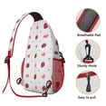 thumbnail image 3 of Chest Bag Crossbody Shoulder Bag Adjustable Shoulder StrapHiking Sling Backpack for Hiking Dating Gym Cycling Working Strawberry, 3 of 6