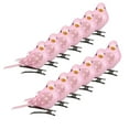 thumbnail image 6 of Pitycbo 12 Pack Artificial Birds on Clips Feathered Foam Birds for Outdoor Garden Pink, 6 of 7