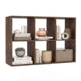 thumbnail image 1 of Costway 6-Cube Bookshelf, Modern Cubby Bookcase with Back Guardrail & Anti-tipping Kits Brown, 1 of 10