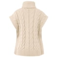 thumbnail image 3 of FashionMille Women Oversized Regular Fit Cable Knitted Vest Sweater High Neck Pullover Top, 3 of 5