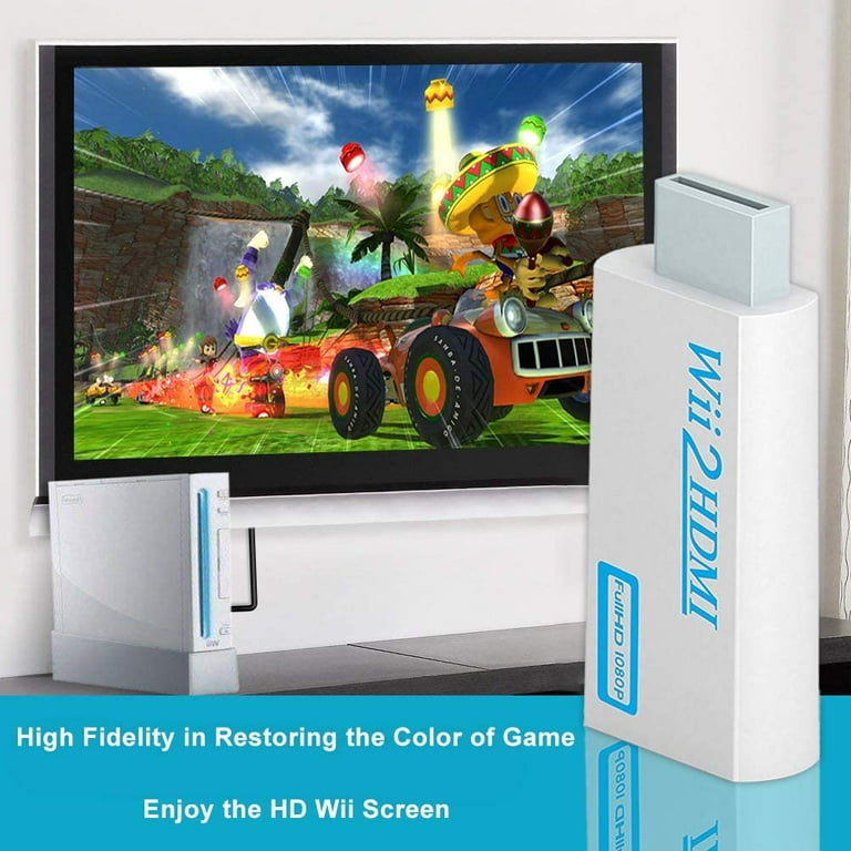 Wii to HDMI-compatible TV Converter Full HD 1080P Game Adapter