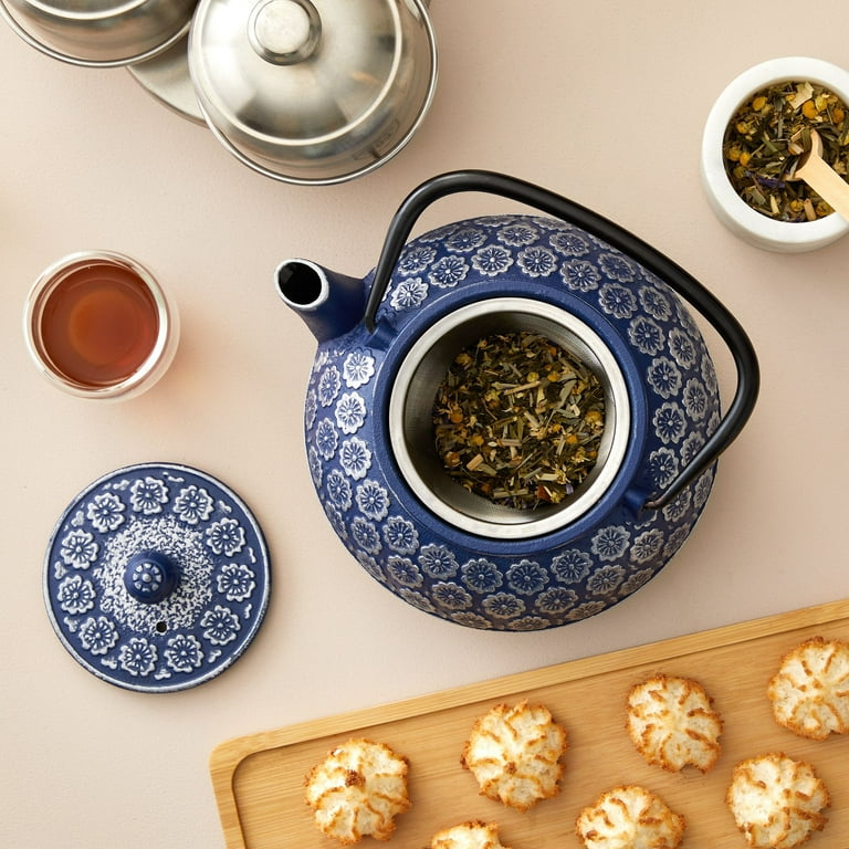 English-style Ceramic Teapots with Infuser Baskets